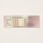 Gift Certificate Small Pink Lashes Makeup Rose (Back)