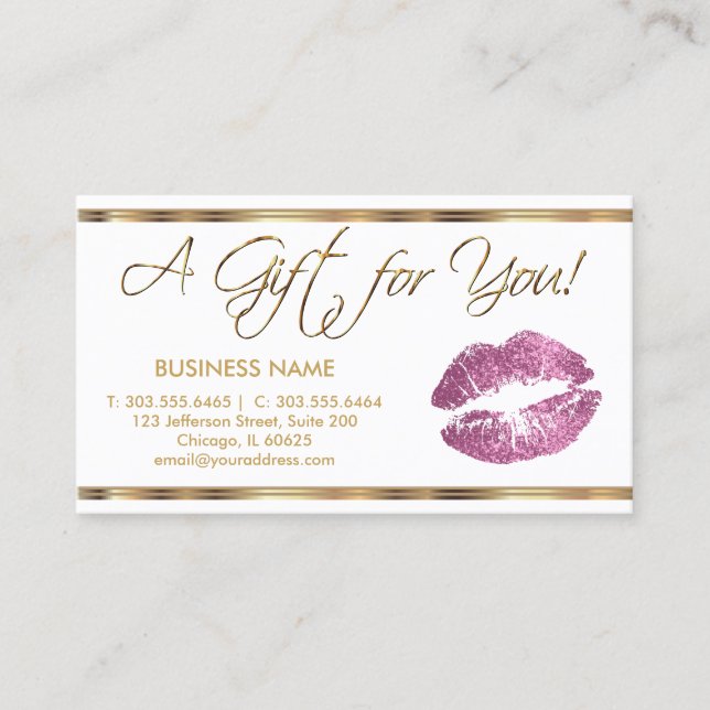 Gift Certificate So Pink Lipstick Business (Front)