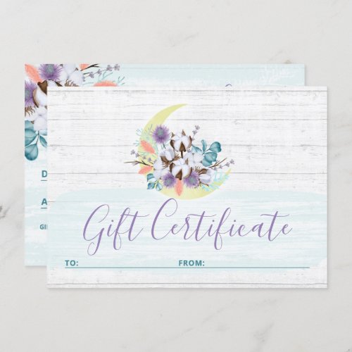 Gift Certificate Southern Floral Cotton Moon Card