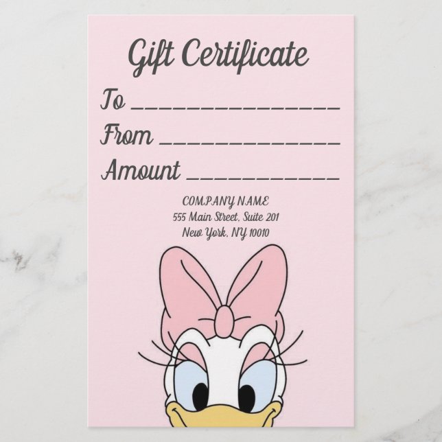 Gift Certificate Stationery (Front)