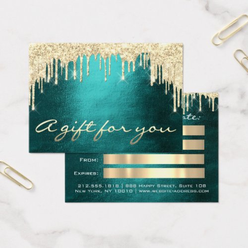 Gift Certificate Teal Gold DripEyelash Makeup Hair