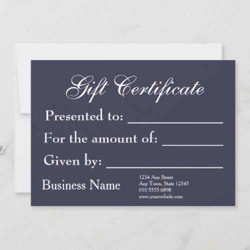 Gift Certificate Template Generic New Value Budget