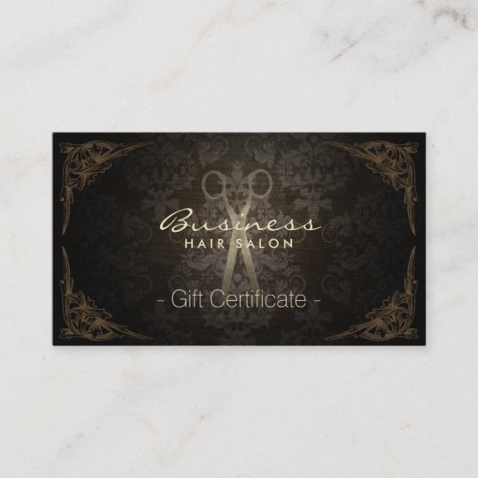 Gift Certificate Vintage Damask Hair Stylist Zazzle Com