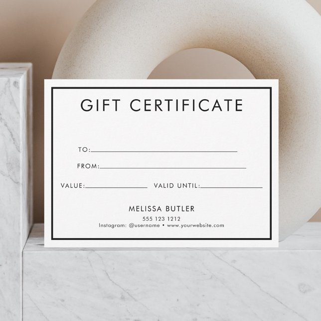 Gift Certificate Voucher Minimalist Note Card (Creator Uploaded)