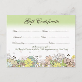 Gift Certificate Voucher Store Business Postcard