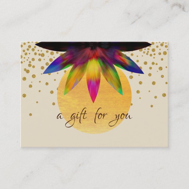Gift Certificate Watercolor Lotus Flower Yoga (Front)