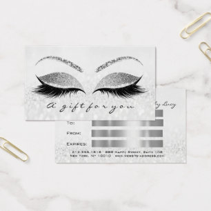 Gift Certificate White Gray Lash Extension Makeup
