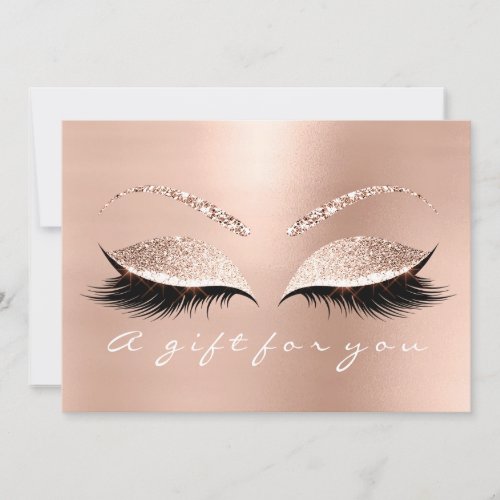 Gift Certificate White Lashes Beauty Rose Gold