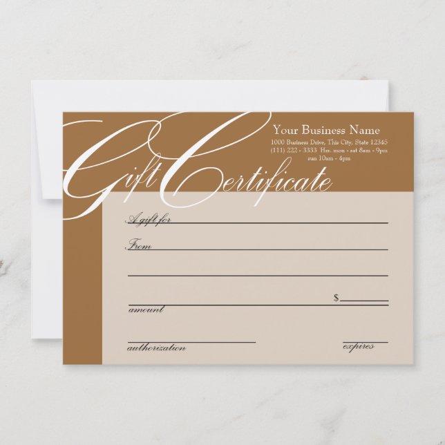Gift Certificate with Color Change (Front)