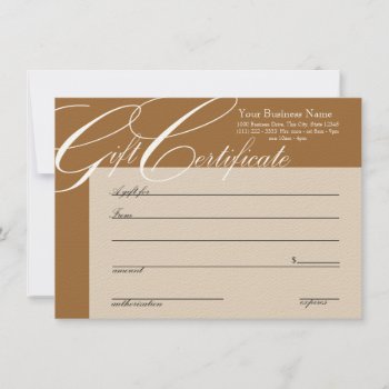 Gift Certificate With Color Change by businesstops at Zazzle