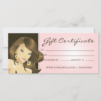 Gift Certificates Hair Salon Pretty Woman Pink