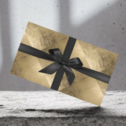 Gift Certificates Modern Black Ribbon Gold Foil
