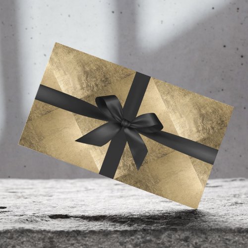 Gift Certificates Modern Black Ribbon Gold Foil