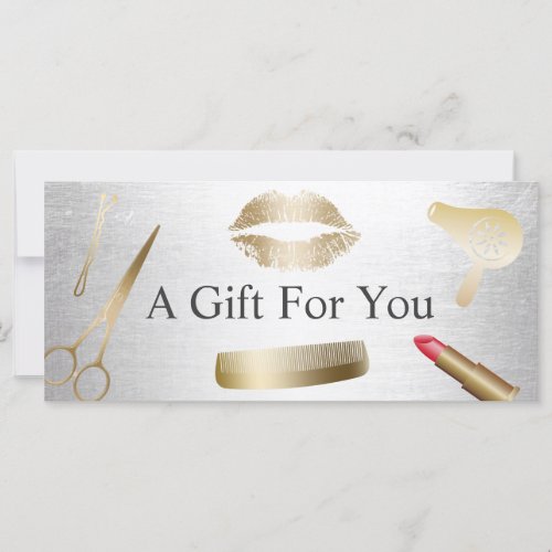 Gift Certificates Modern Gold Silver Beauty Salon