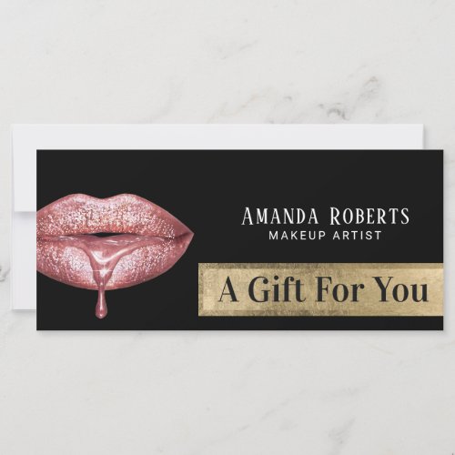 Gift Certificates Modern Rose Gold Drip Lips