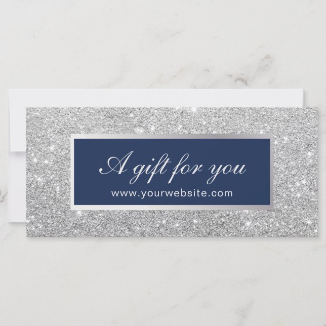 Gift Certificates | Navy Blue & Silver Glitter (Front)