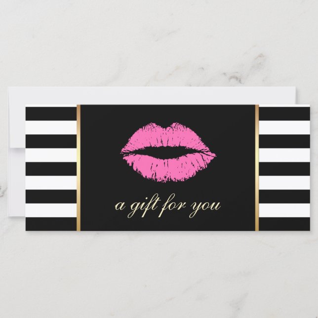 Gift Certificates | Pink Lips Modern Stripes Salon (Front)
