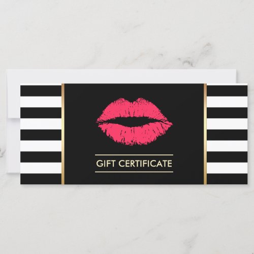 Gift Certificates  Red Lips Modern Stripes Salon