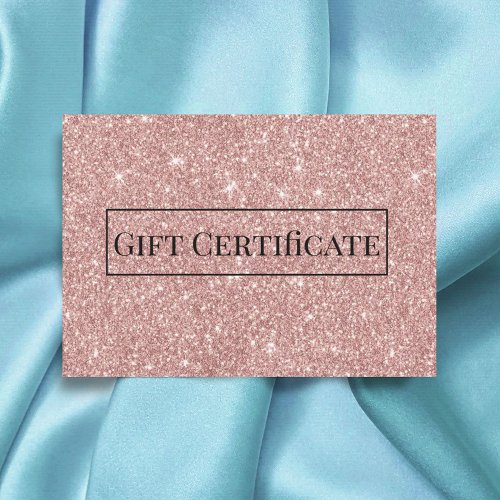 Gift Certificates Rose Gold Glitter Salon Spa