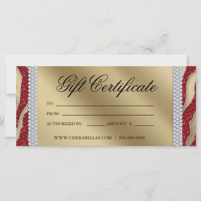 Gift Certificates Tanning Salon Jewelry Christmas (Front)
