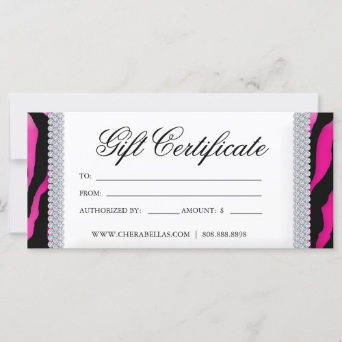 Gift Certificates Tanning Salon Jewelry Pink Black