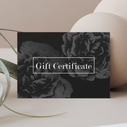 Gift Certificates  Vintage Dark Floral Salon Spa