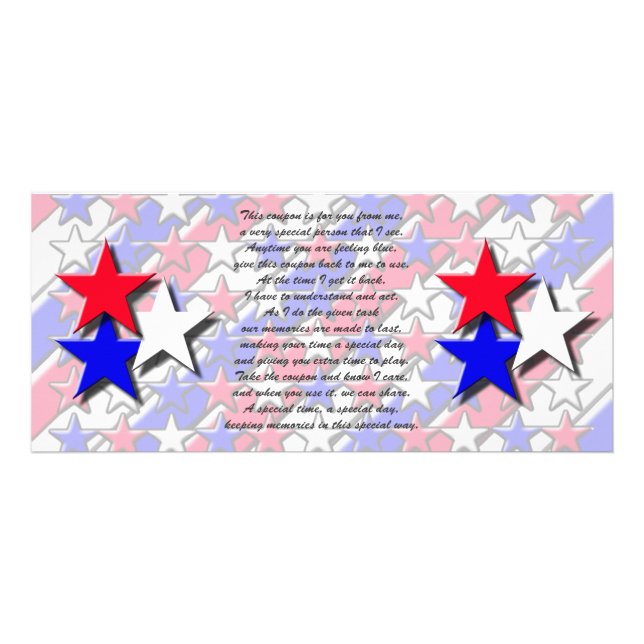 Gift Coupon - Red, White and Blue Rack Card (Front)