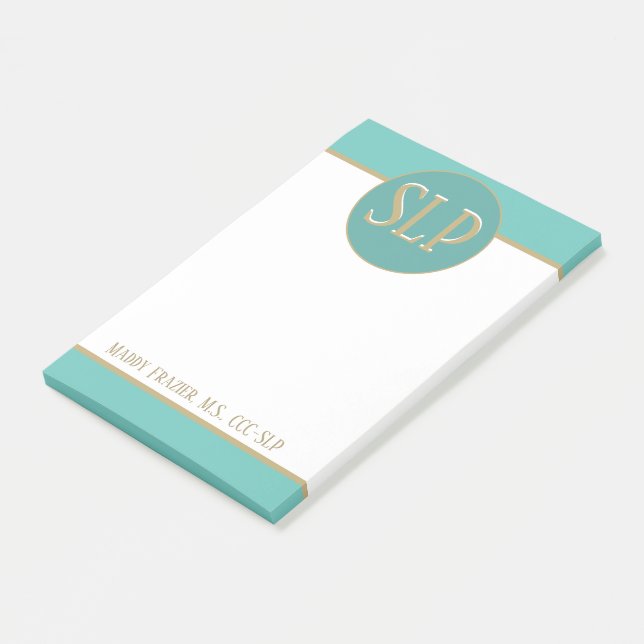 Gift! Customized Speech Pathologist post it notes (Angled)
