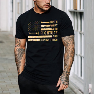 Gift Dad, Vintage Mechanic Shirt, I fix Stuff T-Shirt