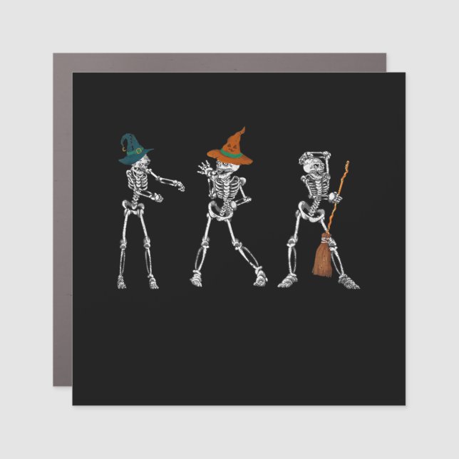 Gift Dance |Halloween Dance Macabre Witch Skeleton Car Magnet (Front)