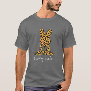Gift Easter Leopard Bunny Rabbit Palm Sunday Girls T-Shirt