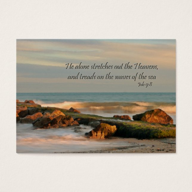 gift enclosure card  Seascape with waves and rocks (Front)