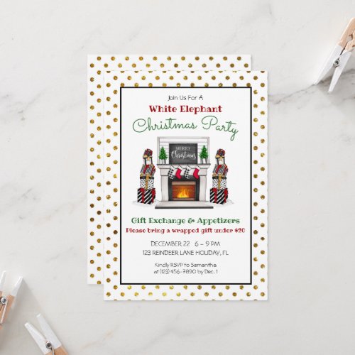 Gift Exchange Christmas Party Holiday  Invitation