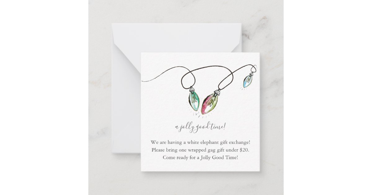 Gift Note Insert Gift Exchange Details Insert Note Card | Zazzle