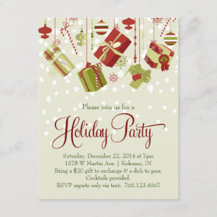 Gift Exchange Holiday Christmas Party Invitation
