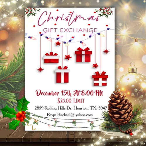 Gift Exchange Simple Gifts Christmas Invitation