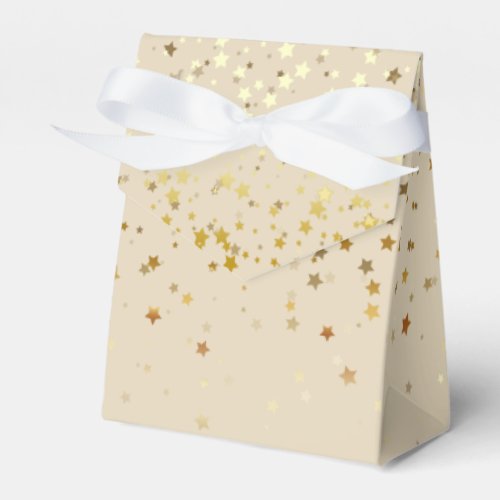 GiftFavor Box in Beige  Golden Petite Stars