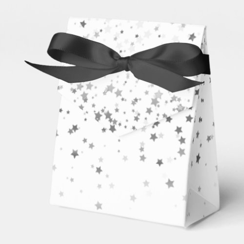 GiftFavor Box in White  Silver Stars