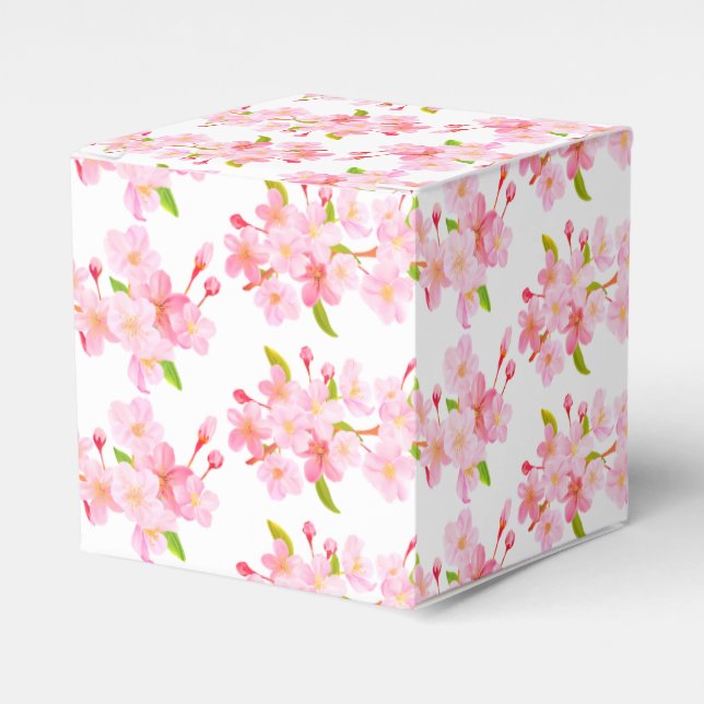 Gift/Favor Box-Pink Blossoms Favor Boxes (Front Side)