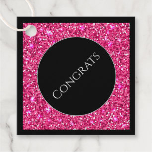 Gift-FavorTag -Faux Glitter Congrats Favor Tags