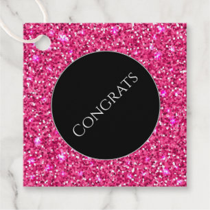 Gift-FavorTag -Faux Glitter Congrats Favor Tags
