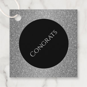 Gift-FavorTag -Faux Glitter Congrats Favor Tags