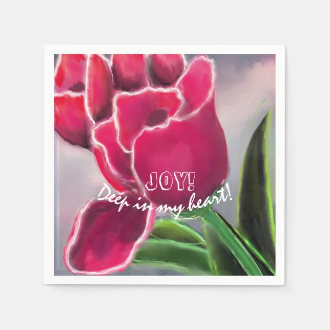  Gift Floral Design, Personalize Typography  Napkins (Front)