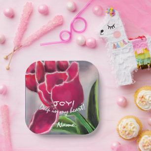  Gift Floral Design, Personalize Typography   Paper Plates