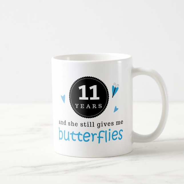 Gift For 11th Wedding Anniversary Butterfly Coffee Mug (Right)