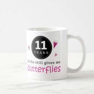 Gift For 11th Wedding Anniversary Butterfly Coffee Mug