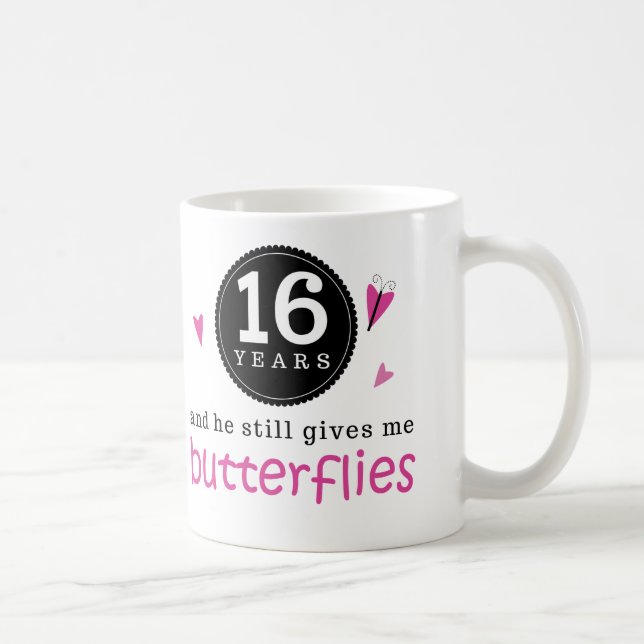 Gift For 16th Wedding Anniversary Butterfly Coffee Mug (Right)