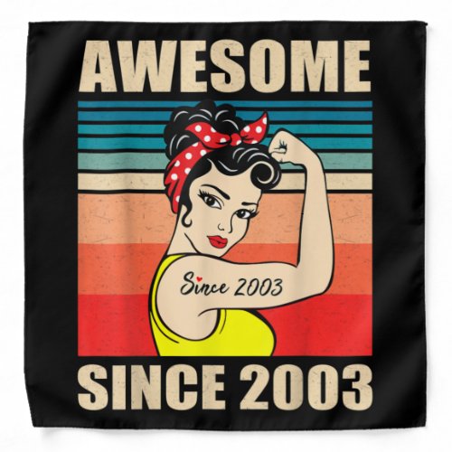 Gift for 18 Years Old Women Vintage 18th Birthday Bandana