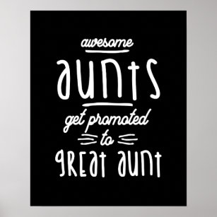 Gift for 1st Time Great Aunt - Great Aunts Poster
