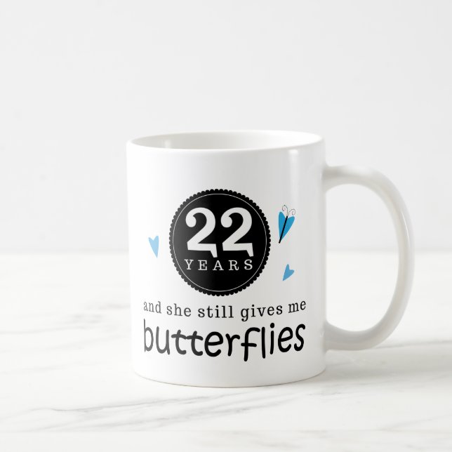 Gift For 22nd Wedding Anniversary Butterfly Coffee Mug (Right)